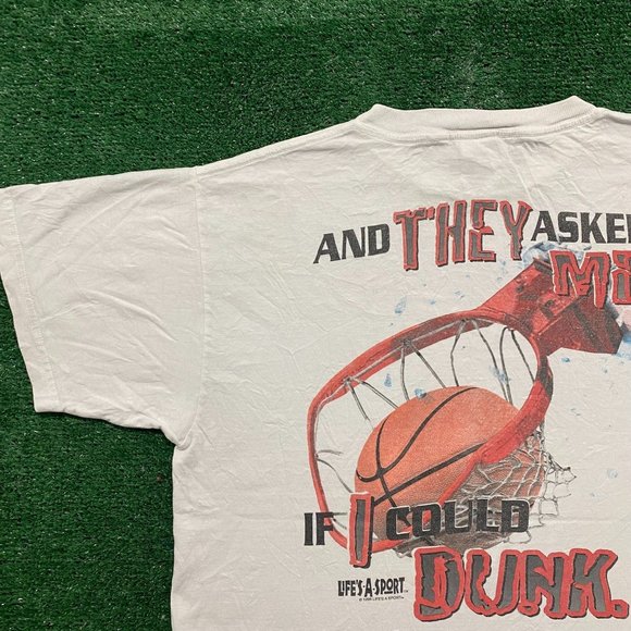 Vintage 90s Basketball Dunk Essential Sports T-Shirt - Picture 2 of 6